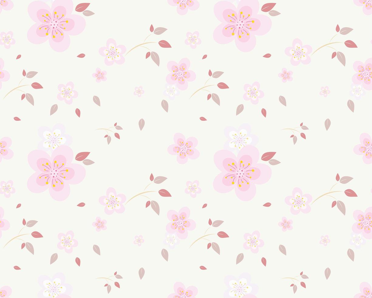 roze bloemen met roze bladerenpatroon vector