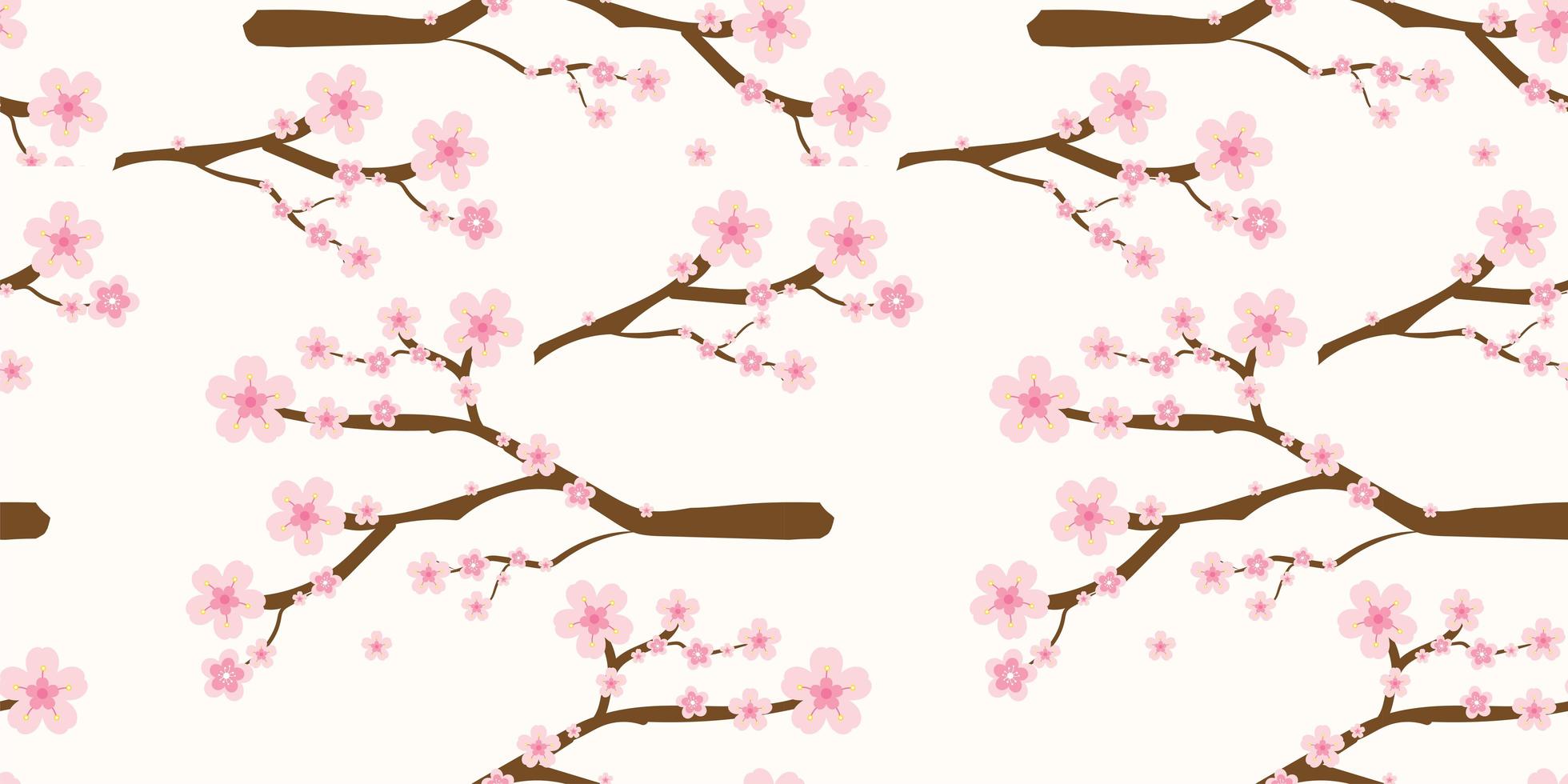 Japans kersenbloesems en takkenpatroon vector