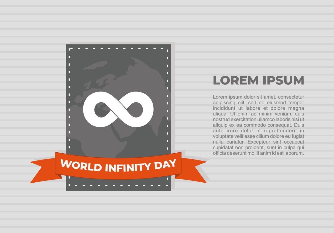 internationale infinity day banner poster op 8 augustus met wit oneindigheidssymbool en aarde op de achtergrond. vector