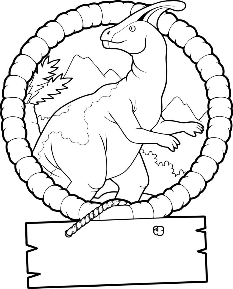 prehistorische dinosaurus parasaurolophus vector