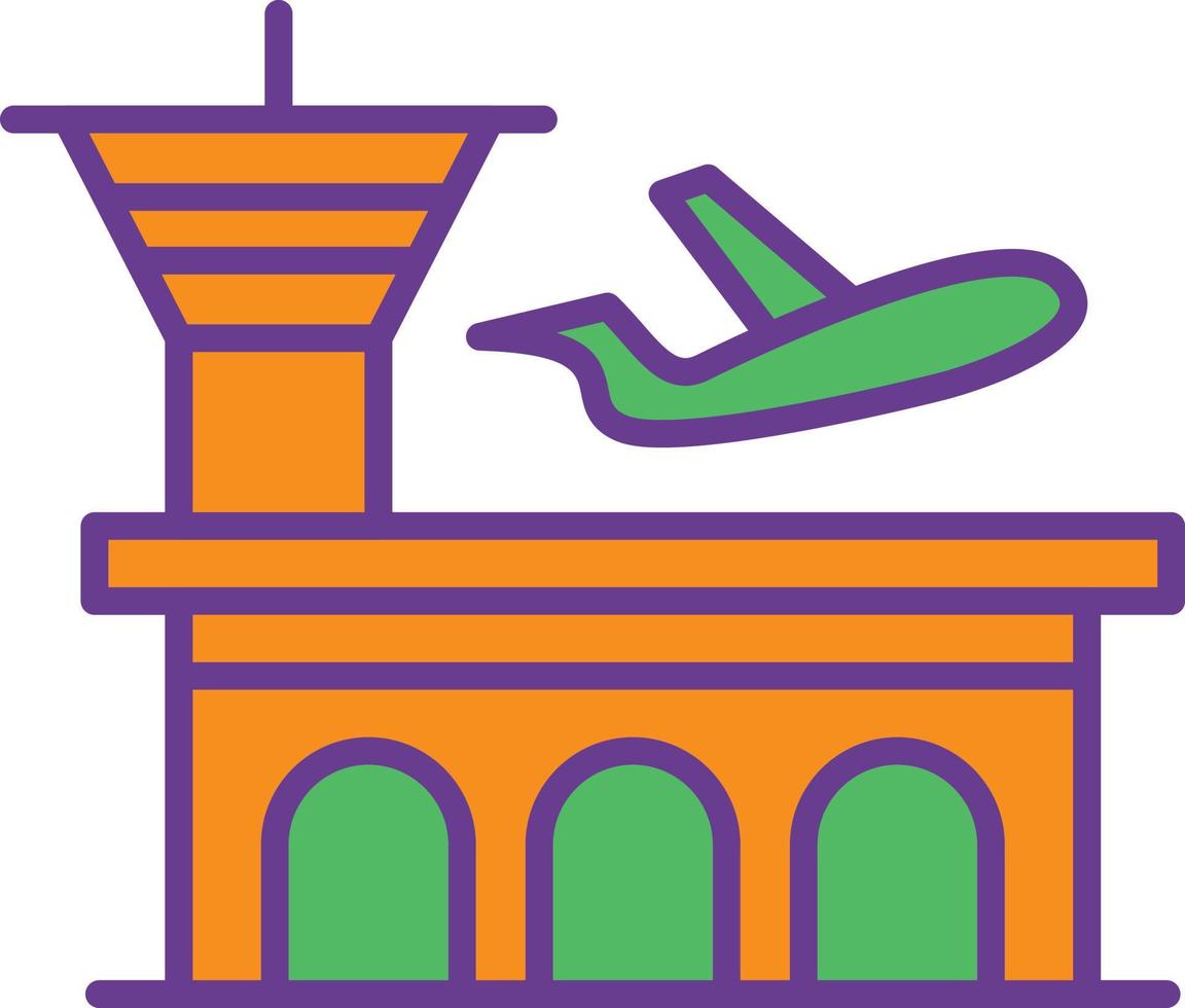 luchthavenlijn gevuld met twee kleuren vector