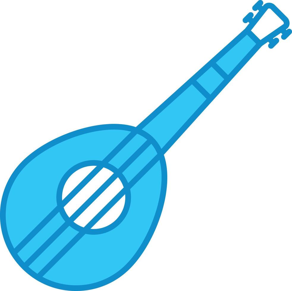 mandoline lijn gevuld blauw vector