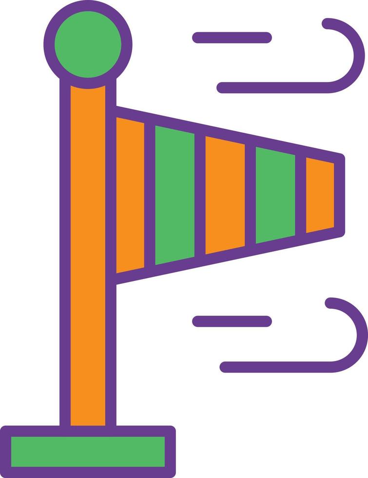 windtekenlijn gevuld met twee kleuren vector