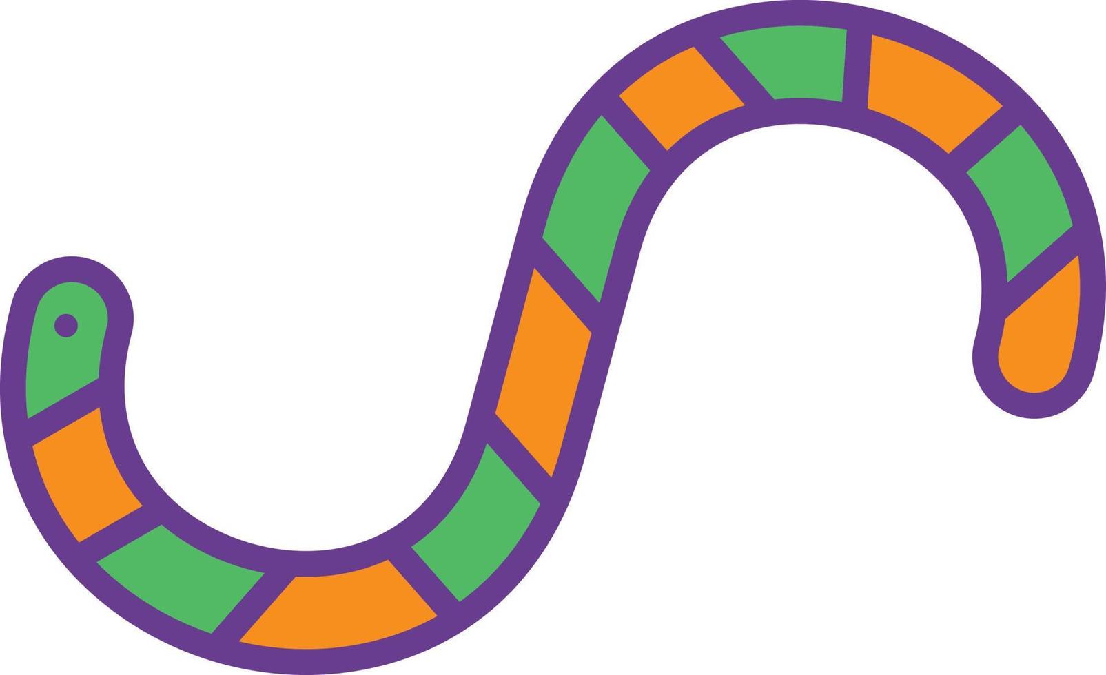 worm lijn gevuld twee kleuren vector