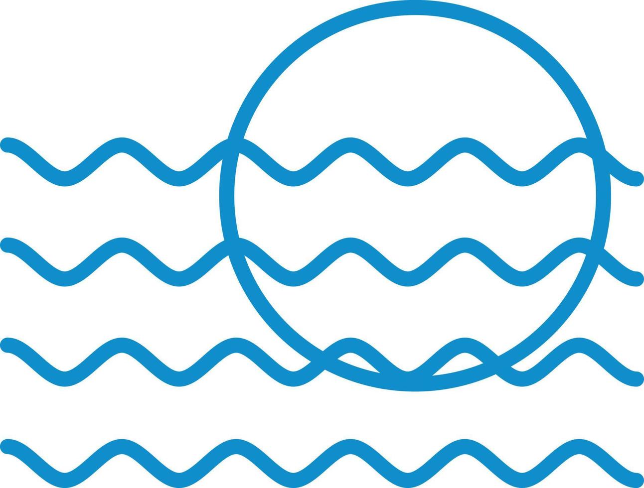 zeewaterlijn gevuld blauw vector
