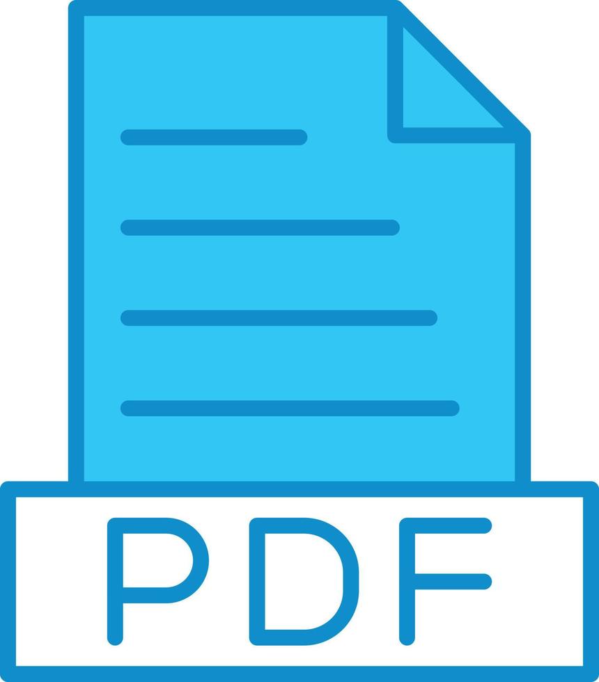 pdf regel gevuld blauw vector