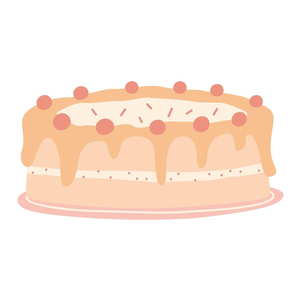 taart zelfgemaakte gebakken, cake met bessen. vectorillustratie. vector