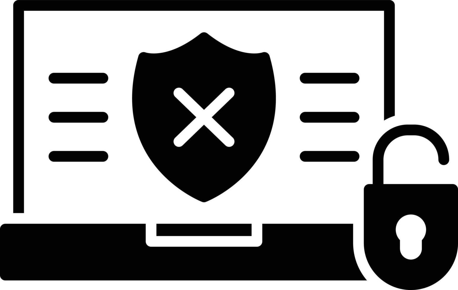 onbeschermd glyph-pictogram vector