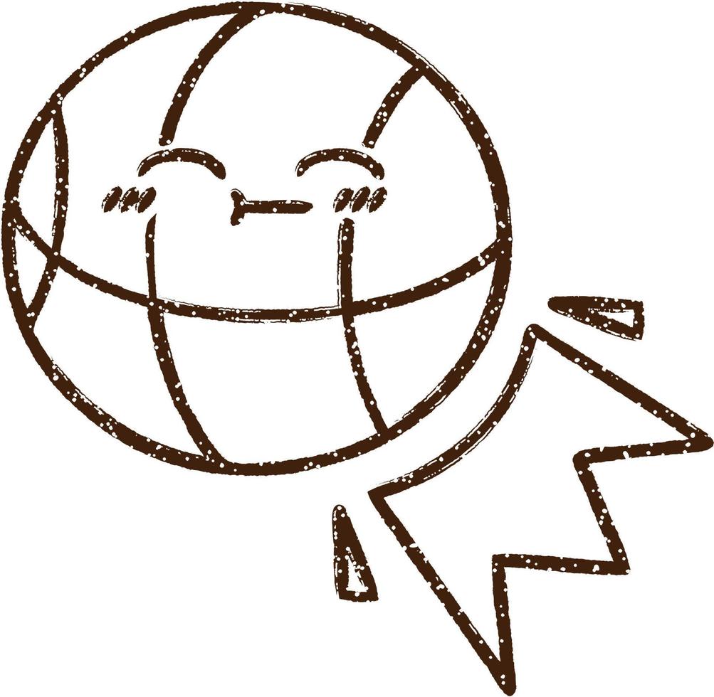 basketbal houtskool tekening vector