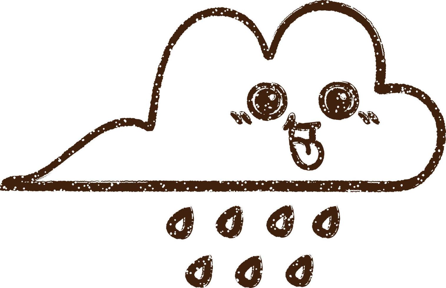 wolk houtskool tekening vector