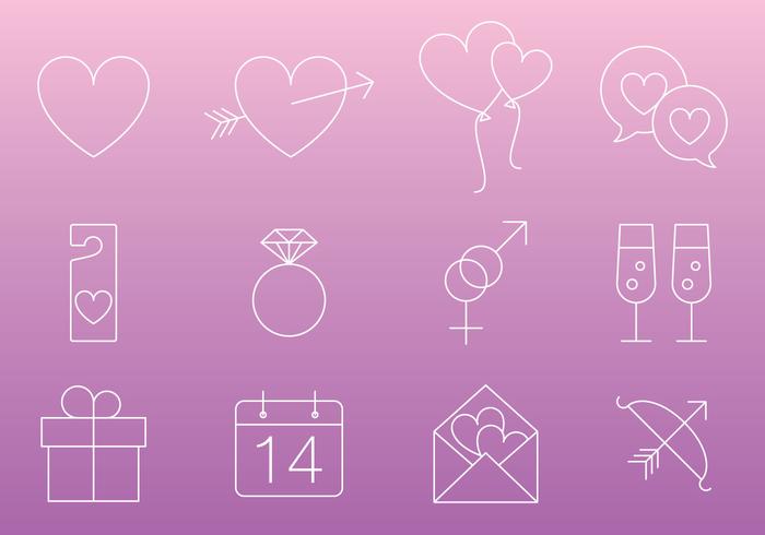 Dun Line Love Icon Vectors