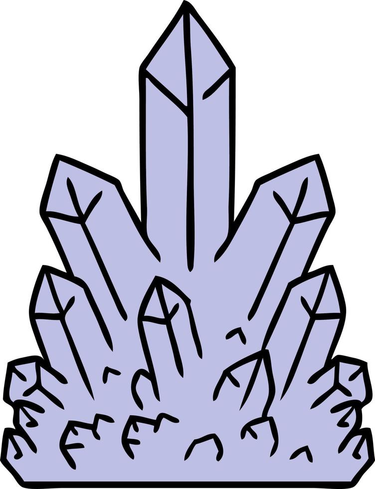cartoon doodle van kristallen edelstenen vector