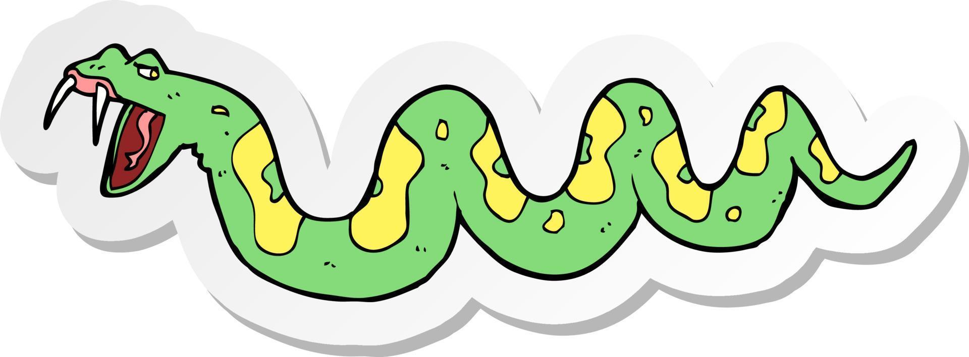 sticker van een cartoon giftige slang vector