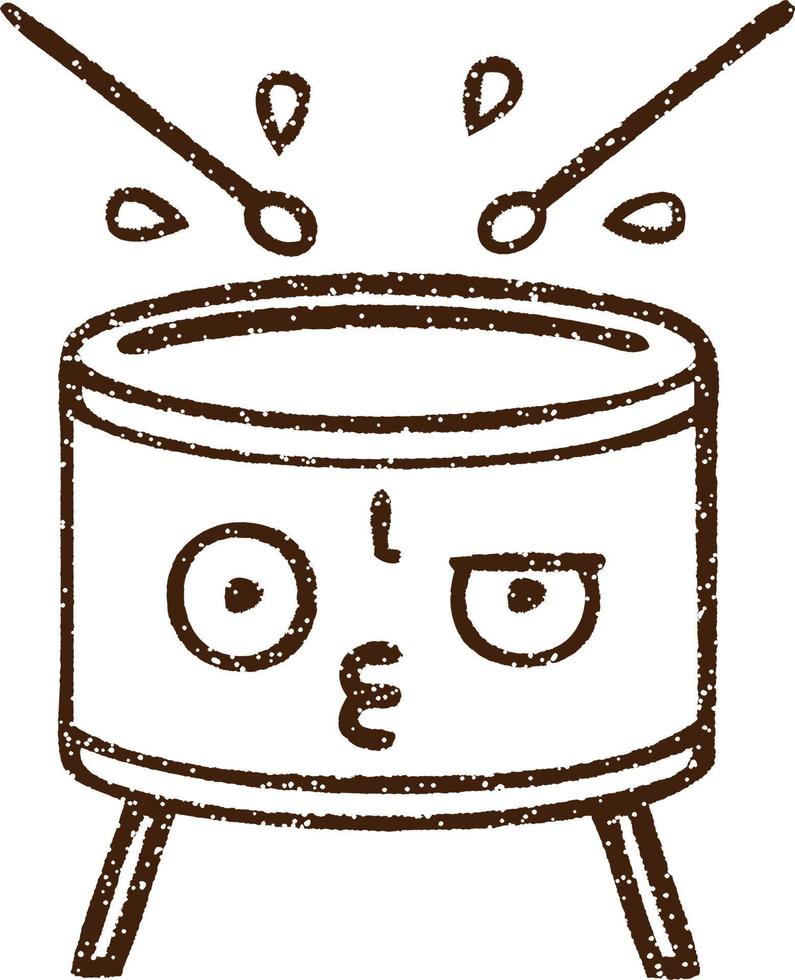 drum houtskool tekening vector