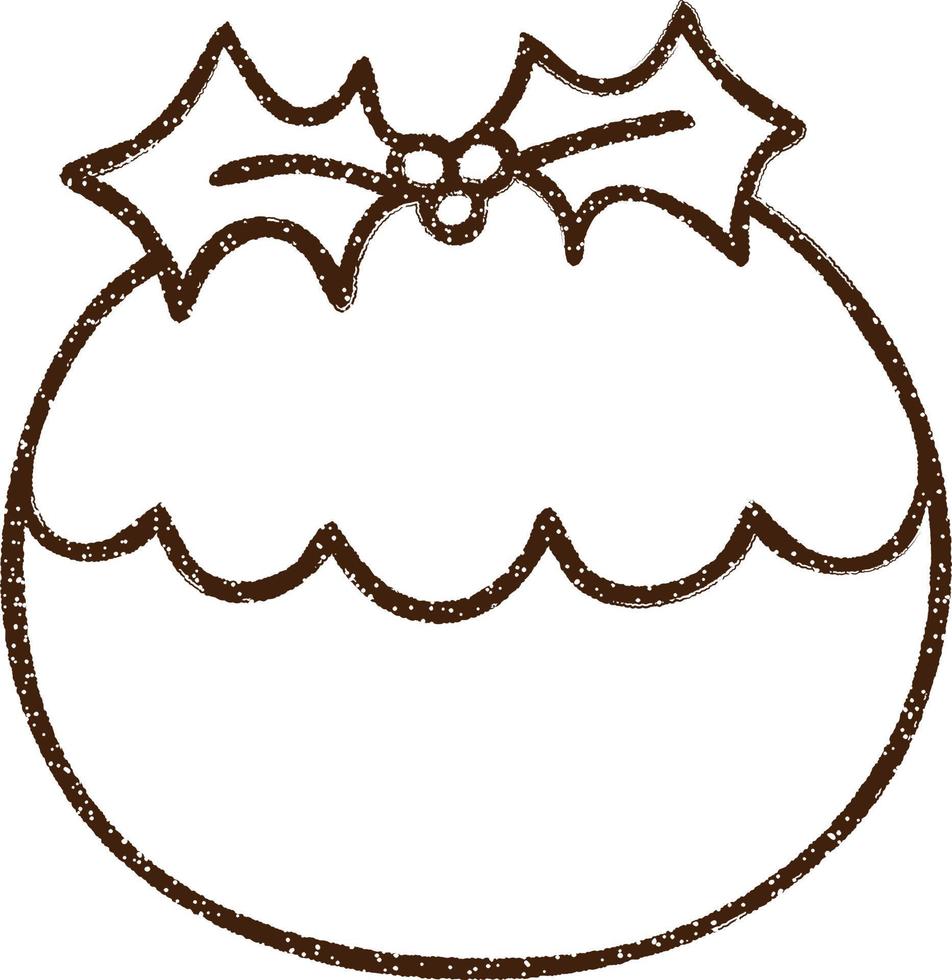 houtskooltekening kerstpudding vector