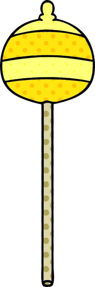 eigenzinnige stripboekstijl cartoon gouden scepter vector