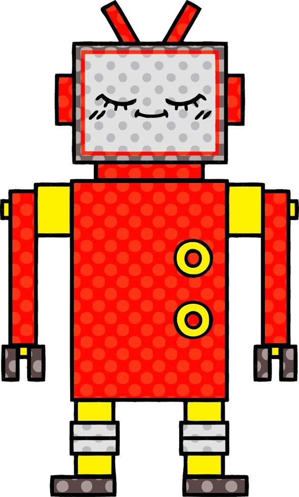 cartoon robot in stripboekstijl vector