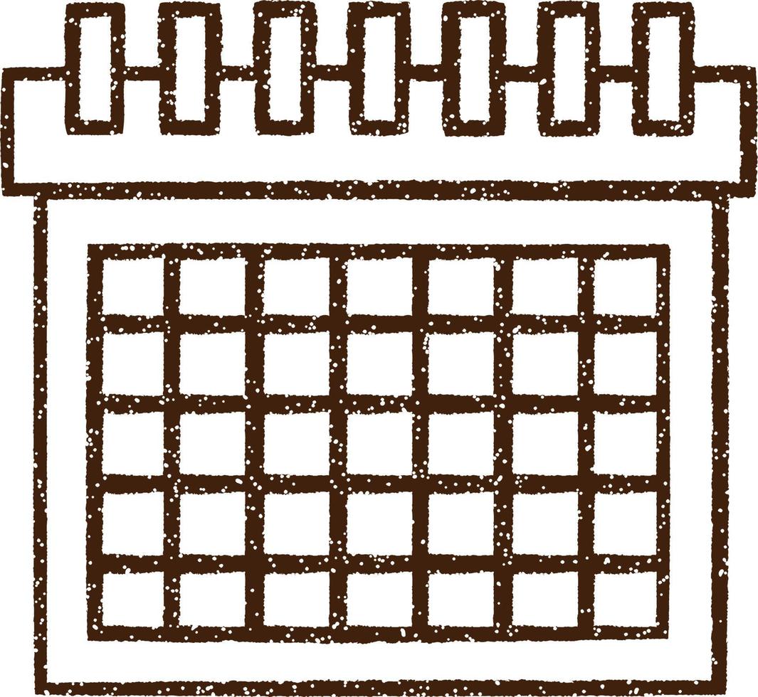 gemarkeerde kalender houtskooltekening vector