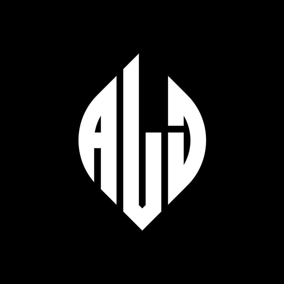 alj cirkel letter logo ontwerp met cirkel en ellipsvorm. alj ellipsletters met typografische stijl. de drie initialen vormen een cirkellogo. alj cirkel embleem abstracte monogram brief mark vector. vector