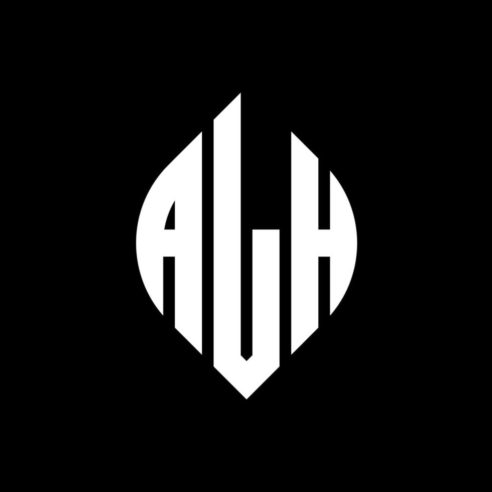 alh cirkel letter logo ontwerp met cirkel en ellipsvorm. alh ellipsletters met typografische stijl. de drie initialen vormen een cirkellogo. alh cirkel embleem abstracte monogram brief mark vector. vector