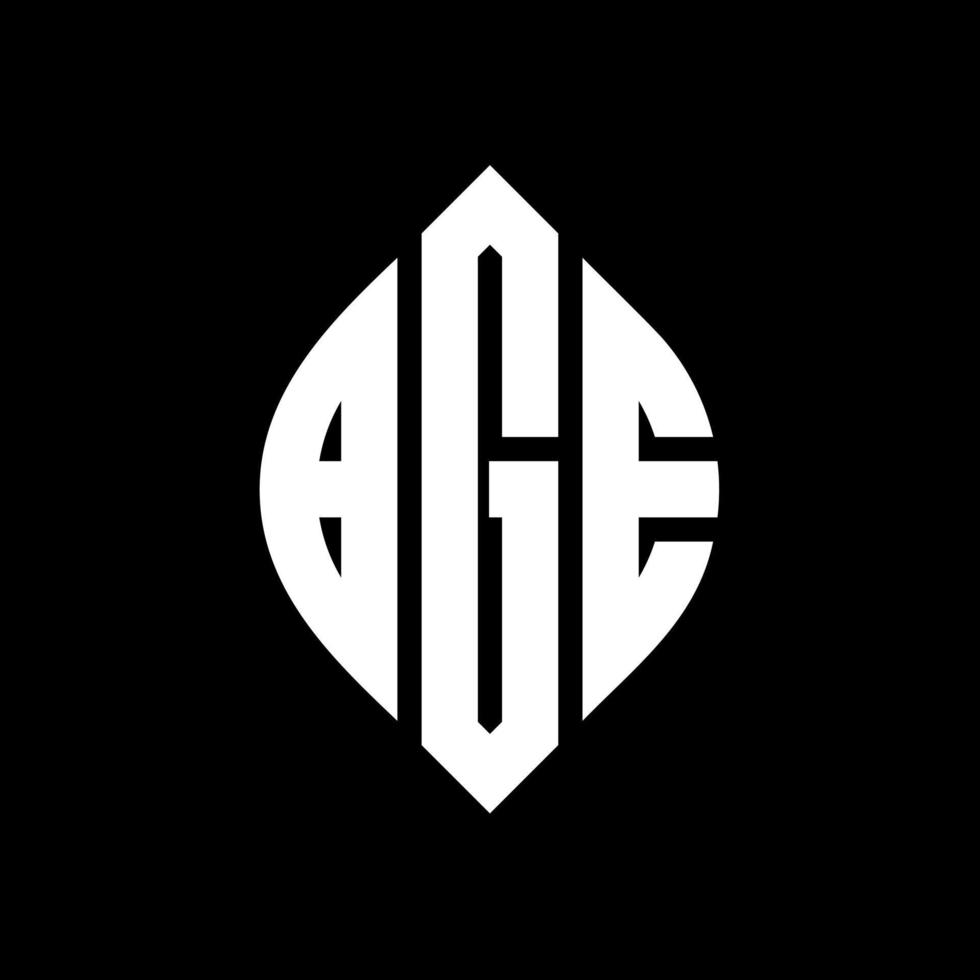 bge cirkel letter logo ontwerp met cirkel en ellipsvorm. bge ellipsletters met typografische stijl. de drie initialen vormen een cirkellogo. bge cirkel embleem abstracte monogram brief mark vector. vector