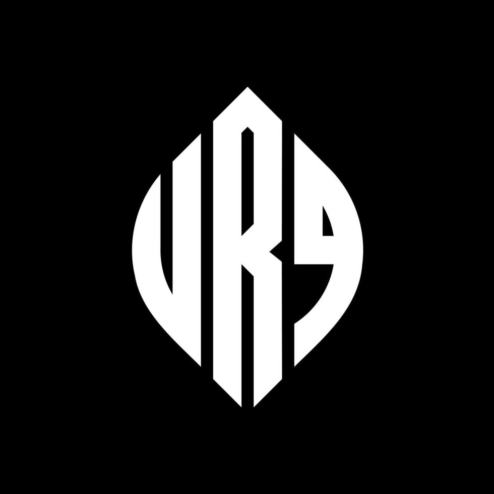 urq cirkel letter logo ontwerp met cirkel en ellipsvorm. urq ellipsletters met typografische stijl. de drie initialen vormen een cirkellogo. urq cirkel embleem abstracte monogram brief mark vector. vector