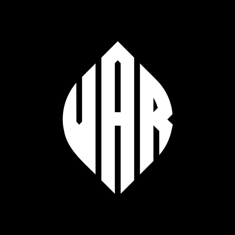 var cirkel letter logo ontwerp met cirkel en ellipsvorm. var ellipsletters met typografische stijl. de drie initialen vormen een cirkellogo. var cirkel embleem abstracte monogram brief mark vector. vector