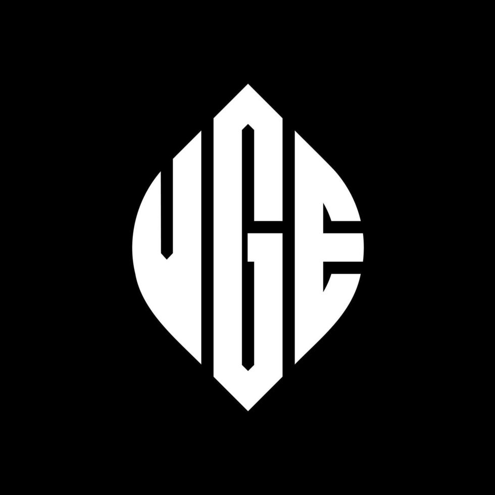 vge cirkel letter logo ontwerp met cirkel en ellipsvorm. vge ellipsletters met typografische stijl. de drie initialen vormen een cirkellogo. vge cirkel embleem abstracte monogram brief mark vector. vector