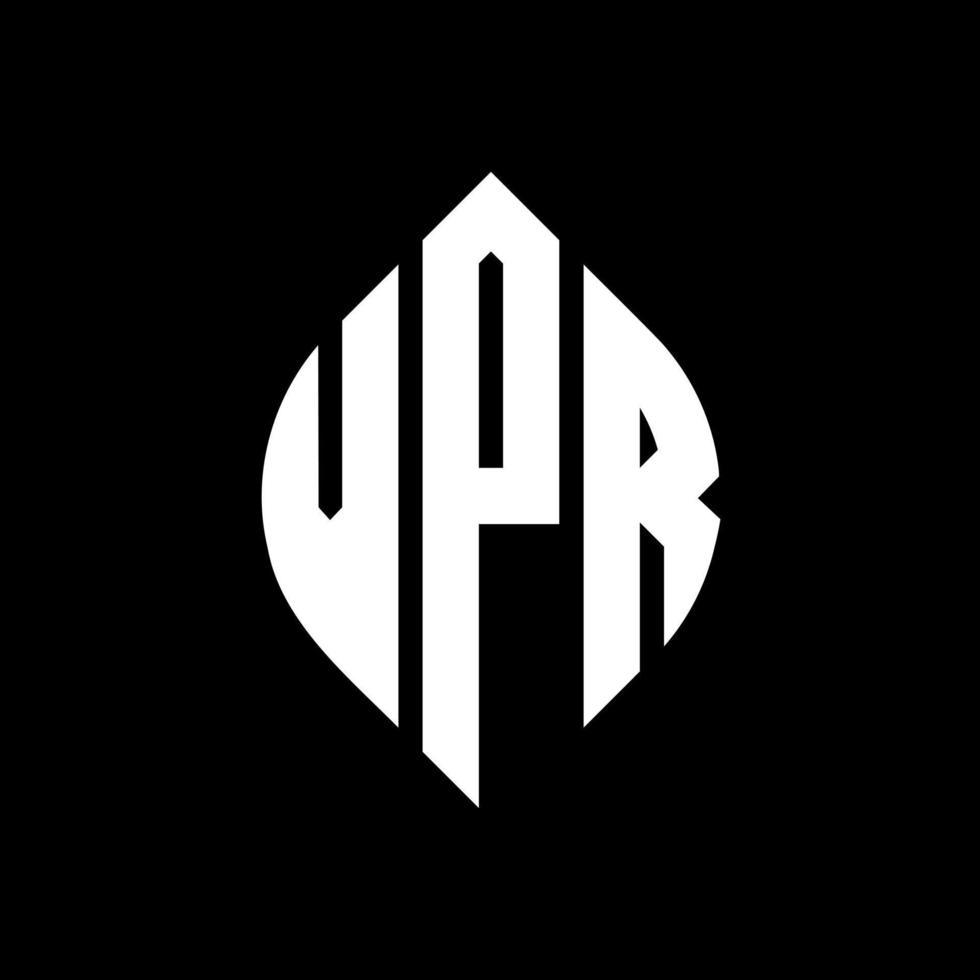 vpr cirkel letter logo ontwerp met cirkel en ellipsvorm. vpr-ellipsletters met typografische stijl. de drie initialen vormen een cirkellogo. vpr cirkel embleem abstracte monogram brief mark vector. vector