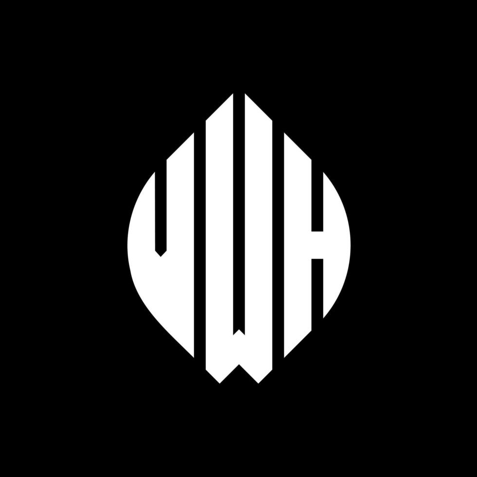 vwh cirkel letter logo ontwerp met cirkel en ellipsvorm. vwh ellipsletters met typografische stijl. de drie initialen vormen een cirkellogo. vwh cirkel embleem abstracte monogram brief mark vector. vector