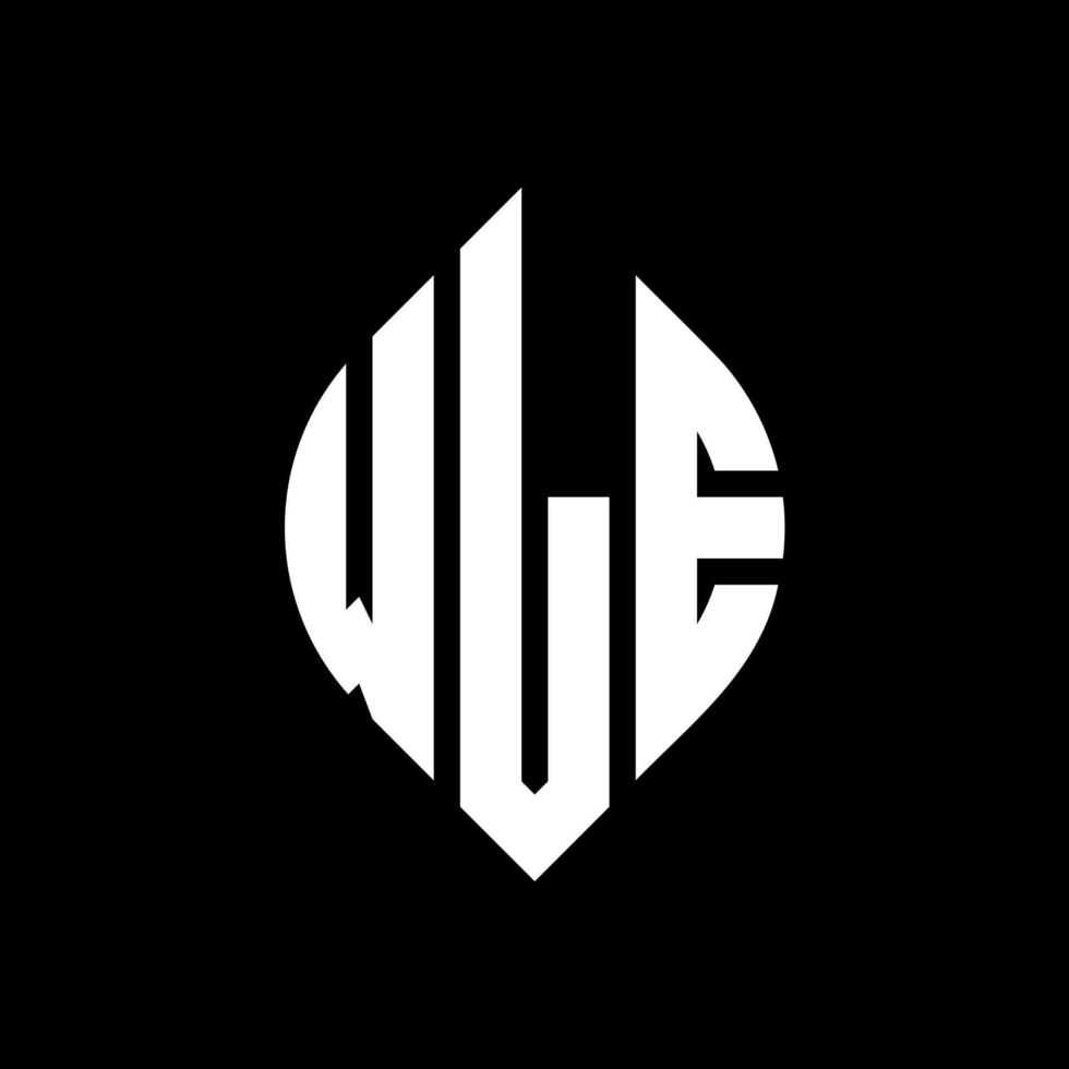 wle cirkel letter logo-ontwerp met cirkel en ellipsvorm. wle ellipsletters met typografische stijl. de drie initialen vormen een cirkellogo. wle cirkel embleem abstracte monogram brief mark vector. vector