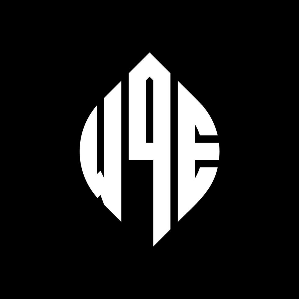 wqe cirkel letter logo-ontwerp met cirkel en ellipsvorm. wqe ellipsletters met typografische stijl. de drie initialen vormen een cirkellogo. wqe cirkel embleem abstracte monogram brief mark vector. vector