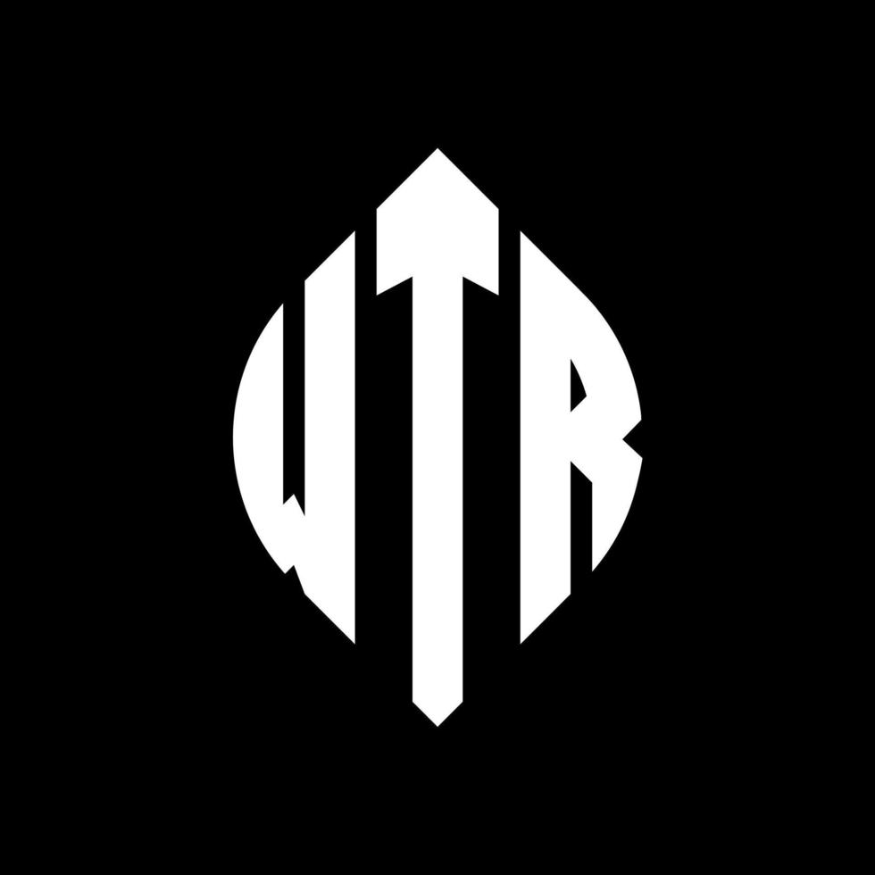 wtr cirkel letter logo ontwerp met cirkel en ellipsvorm. wtr ellipsletters met typografische stijl. de drie initialen vormen een cirkellogo. wtr cirkel embleem abstracte monogram brief mark vector. vector