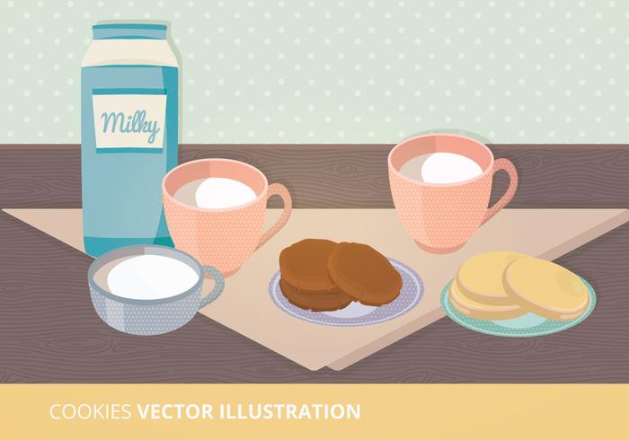 Melk en Koekjes Vectorillustratie vector
