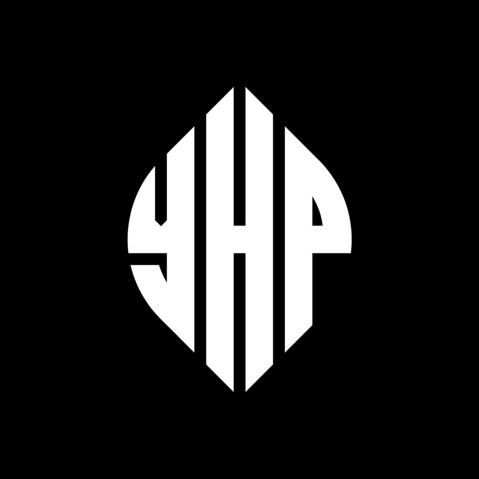 yhp cirkel letter logo-ontwerp met cirkel en ellipsvorm. yhp ellipsletters met typografische stijl. de drie initialen vormen een cirkellogo. yhp cirkel embleem abstracte monogram brief mark vector. vector