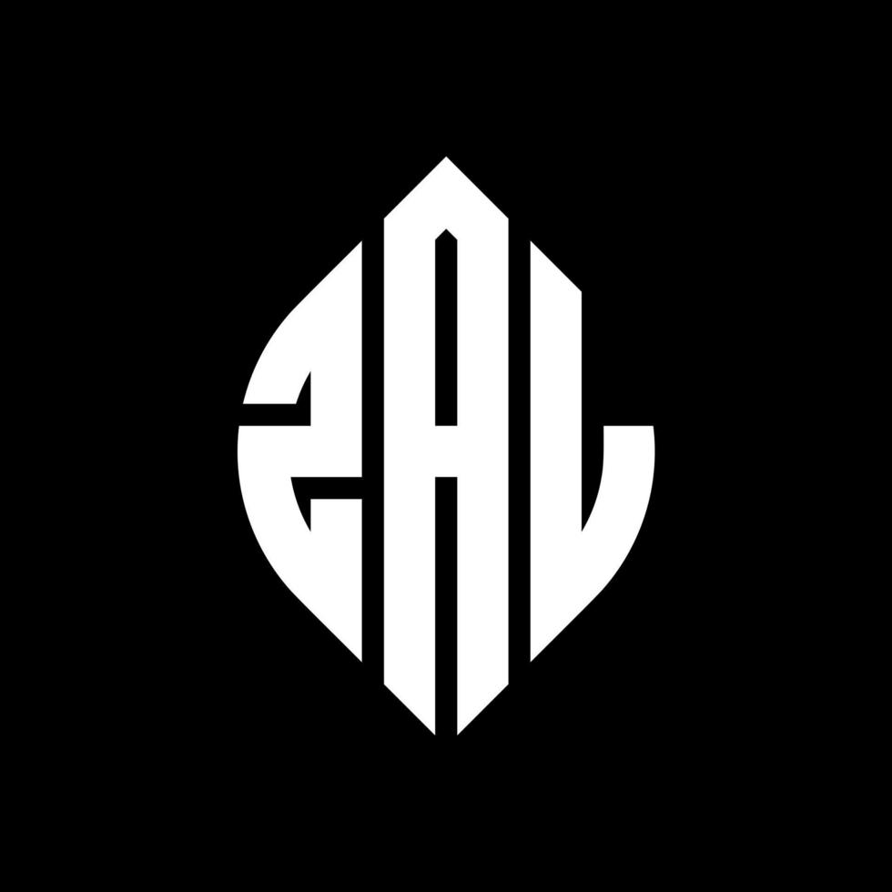 zal cirkel letter logo-ontwerp met cirkel en ellipsvorm. zal ellipsletters met typografische stijl. de drie initialen vormen een cirkellogo. zal cirkel embleem abstracte monogram brief mark vector. vector