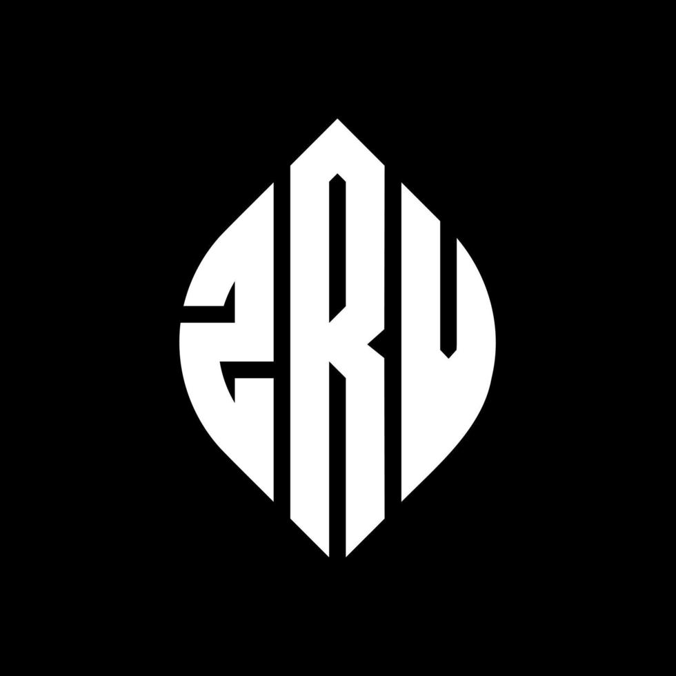 zrv cirkel letter logo ontwerp met cirkel en ellipsvorm. zrv ellipsletters met typografische stijl. de drie initialen vormen een cirkellogo. zrv cirkel embleem abstracte monogram brief mark vector. vector