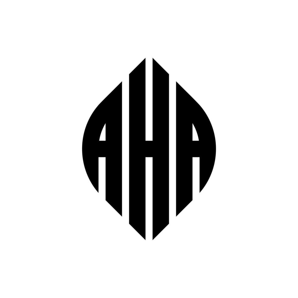 aha cirkel letter logo-ontwerp met cirkel en ellipsvorm. aha ellipsletters met typografische stijl. de drie initialen vormen een cirkellogo. aha cirkel embleem abstracte monogram brief mark vector. vector