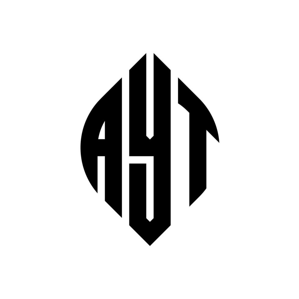 ayt cirkel letter logo ontwerp met cirkel en ellipsvorm. ayt ellips letters met typografische stijl. de drie initialen vormen een cirkellogo. ayt cirkel embleem abstracte monogram brief mark vector. vector