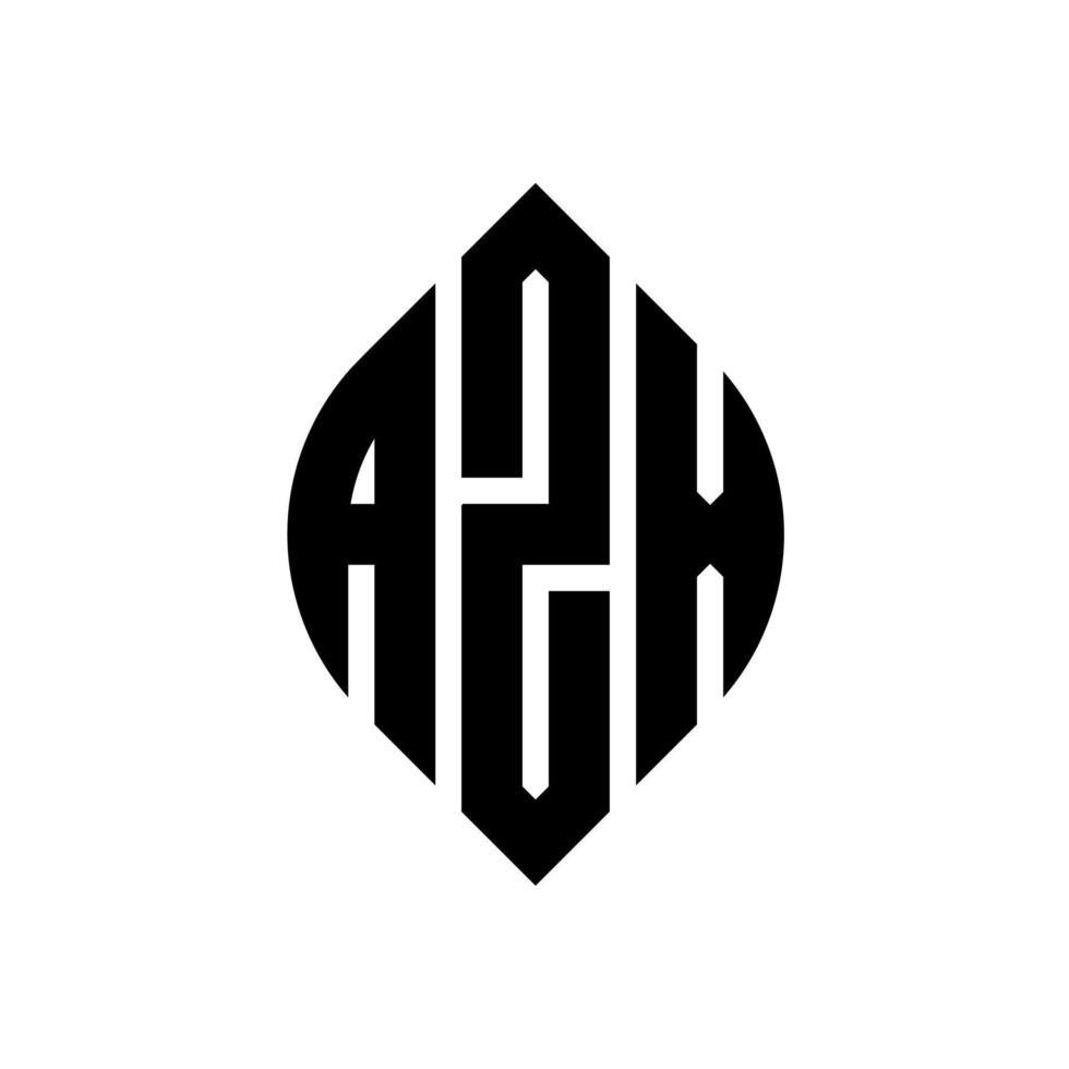 azx cirkel letter logo-ontwerp met cirkel en ellipsvorm. azx ellipsletters met typografische stijl. de drie initialen vormen een cirkellogo. azx cirkel embleem abstracte monogram brief mark vector. vector