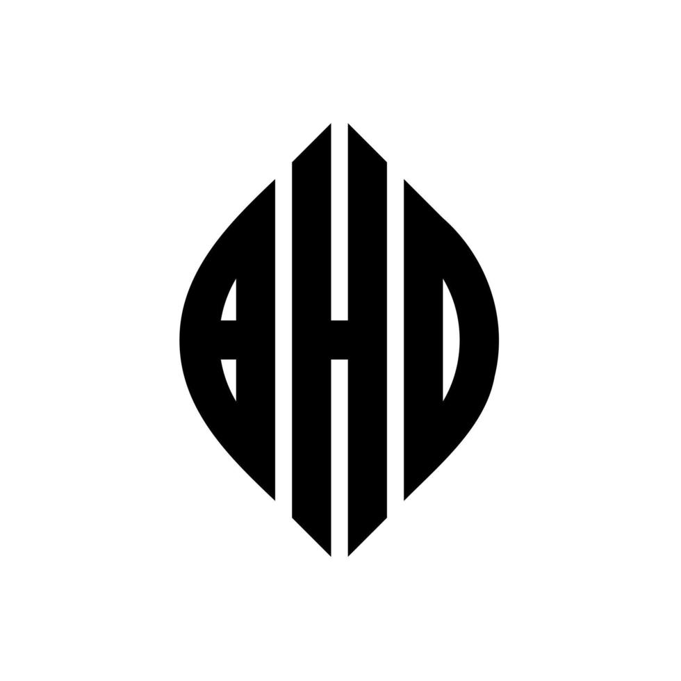 bho cirkel letter logo ontwerp met cirkel en ellipsvorm. bho ellipsletters met typografische stijl. de drie initialen vormen een cirkellogo. bho cirkel embleem abstracte monogram brief mark vector. vector