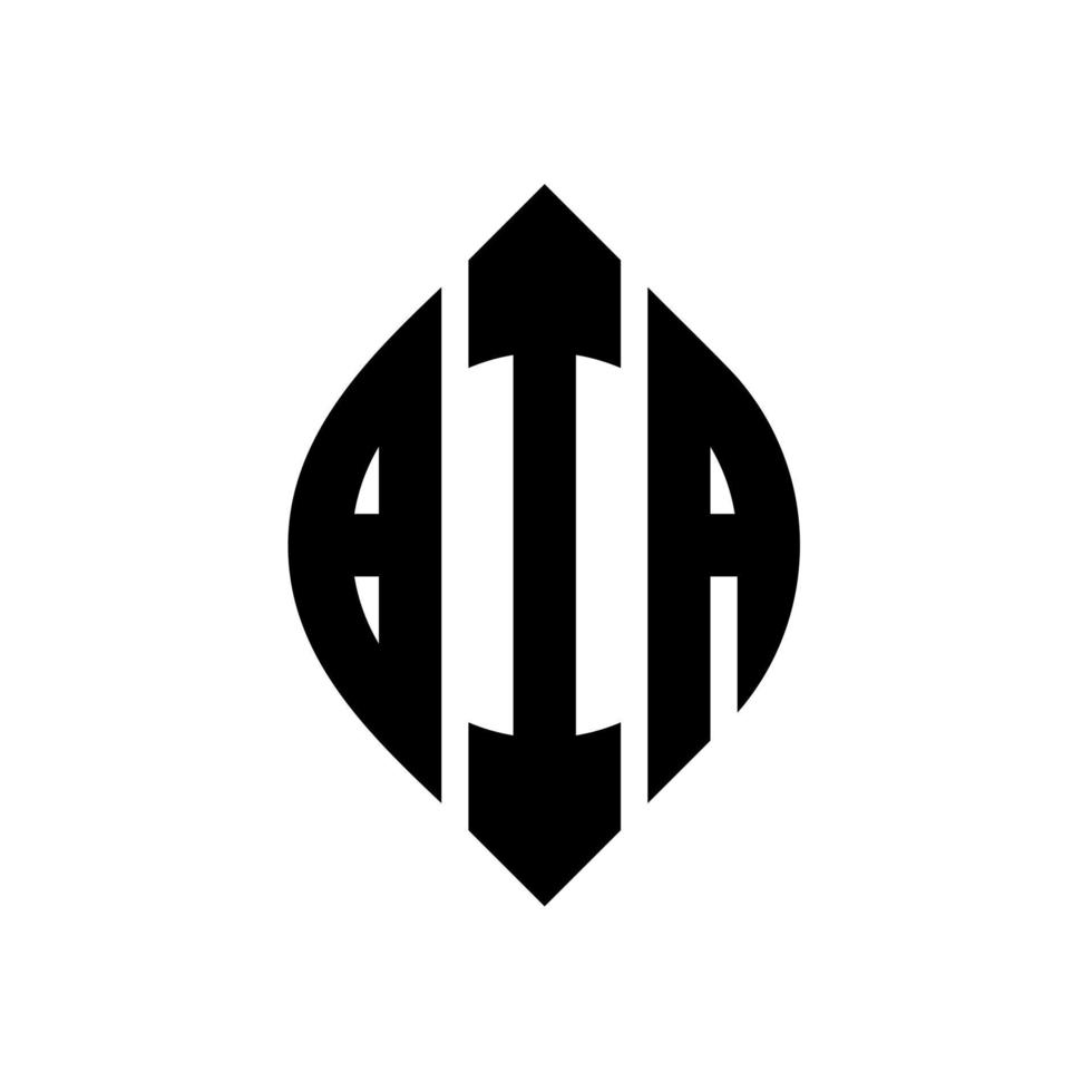 bia cirkel letter logo ontwerp met cirkel en ellipsvorm. bia-ellipsletters met typografische stijl. de drie initialen vormen een cirkellogo. bia cirkel embleem abstracte monogram brief mark vector. vector