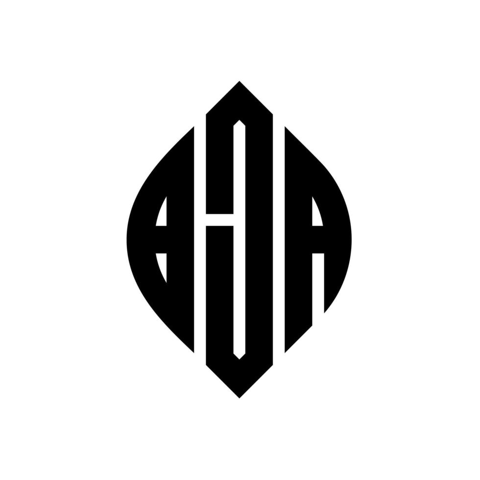 bja cirkel letter logo ontwerp met cirkel en ellipsvorm. bja ellipsletters met typografische stijl. de drie initialen vormen een cirkellogo. bja cirkel embleem abstracte monogram brief mark vector. vector