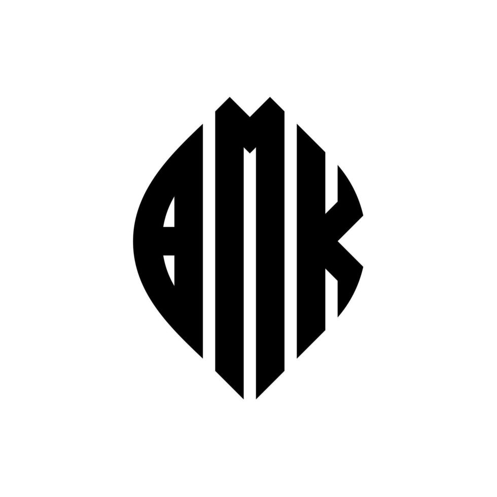 bmk cirkel letter logo ontwerp met cirkel en ellipsvorm. bmk ellipsletters met typografische stijl. de drie initialen vormen een cirkellogo. bmk cirkel embleem abstracte monogram brief mark vector. vector