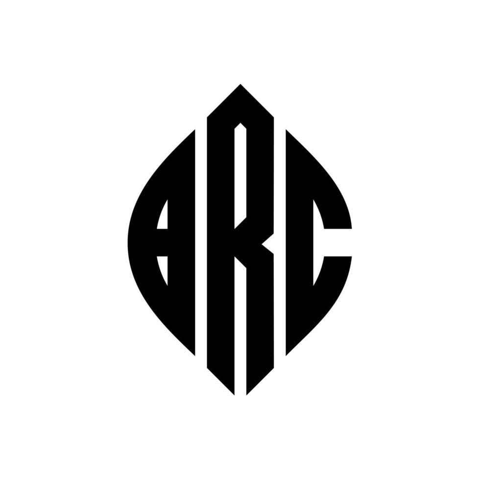 brc cirkel letter logo ontwerp met cirkel en ellipsvorm. brc ellipsletters met typografische stijl. de drie initialen vormen een cirkellogo. brc cirkel embleem abstracte monogram brief mark vector. vector