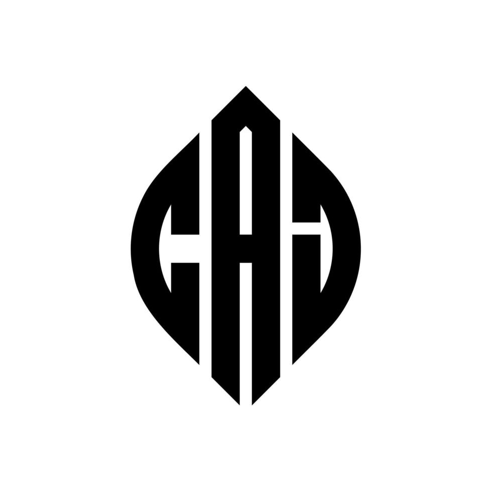 caj cirkel letter logo ontwerp met cirkel en ellipsvorm. caj ellipsletters met typografische stijl. de drie initialen vormen een cirkellogo. caj cirkel embleem abstracte monogram brief mark vector. vector