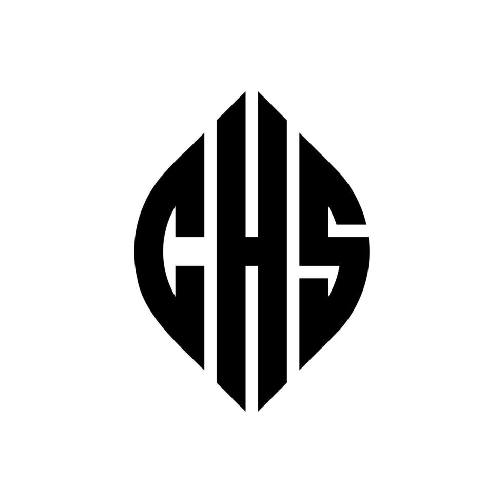 chs cirkel letter logo ontwerp met cirkel en ellipsvorm. chs ellipsletters met typografische stijl. de drie initialen vormen een cirkellogo. chs cirkel embleem abstracte monogram brief mark vector. vector