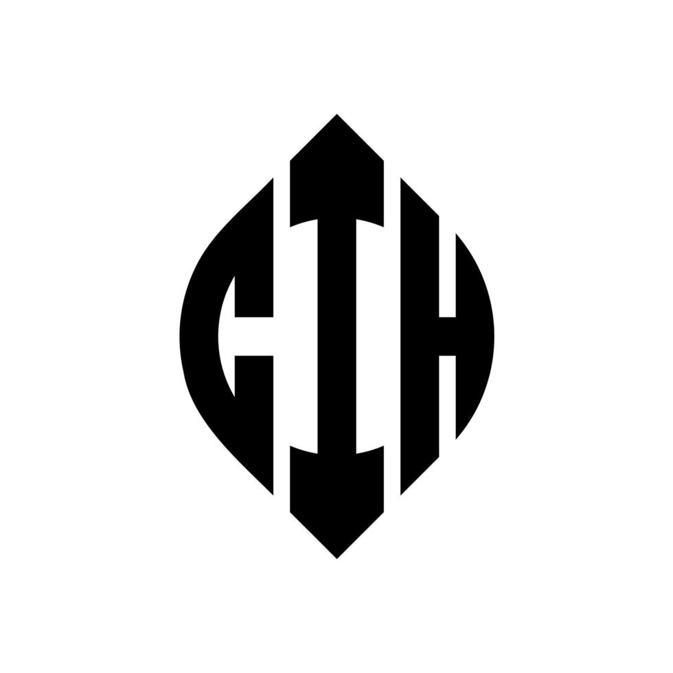 cih cirkel letter logo ontwerp met cirkel en ellipsvorm. cih ellipsletters met typografische stijl. de drie initialen vormen een cirkellogo. cih cirkel embleem abstracte monogram brief mark vector. vector