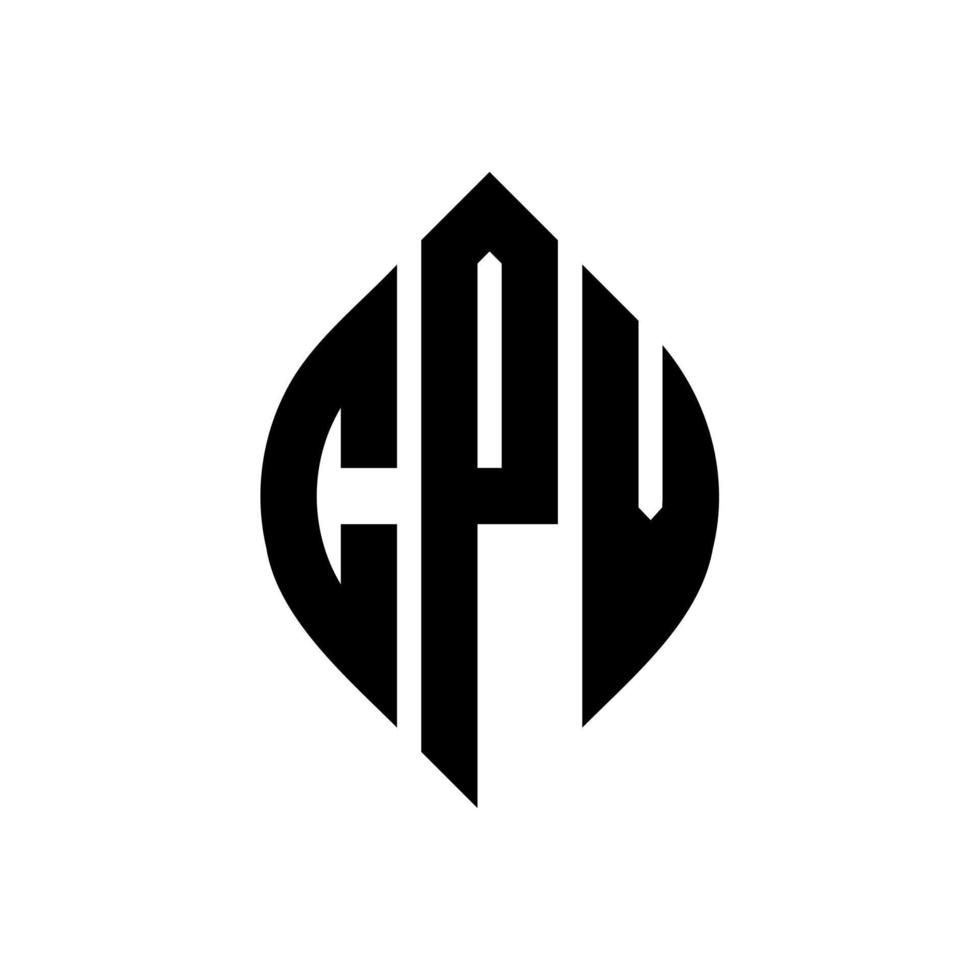 cpv cirkel letter logo ontwerp met cirkel en ellipsvorm. cpv ellipsletters met typografische stijl. de drie initialen vormen een cirkellogo. cpv cirkel embleem abstracte monogram brief mark vector. vector