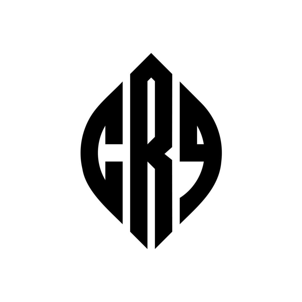crq cirkel letter logo ontwerp met cirkel en ellipsvorm. crq ellipsletters met typografische stijl. de drie initialen vormen een cirkellogo. crq cirkel embleem abstracte monogram brief mark vector. vector